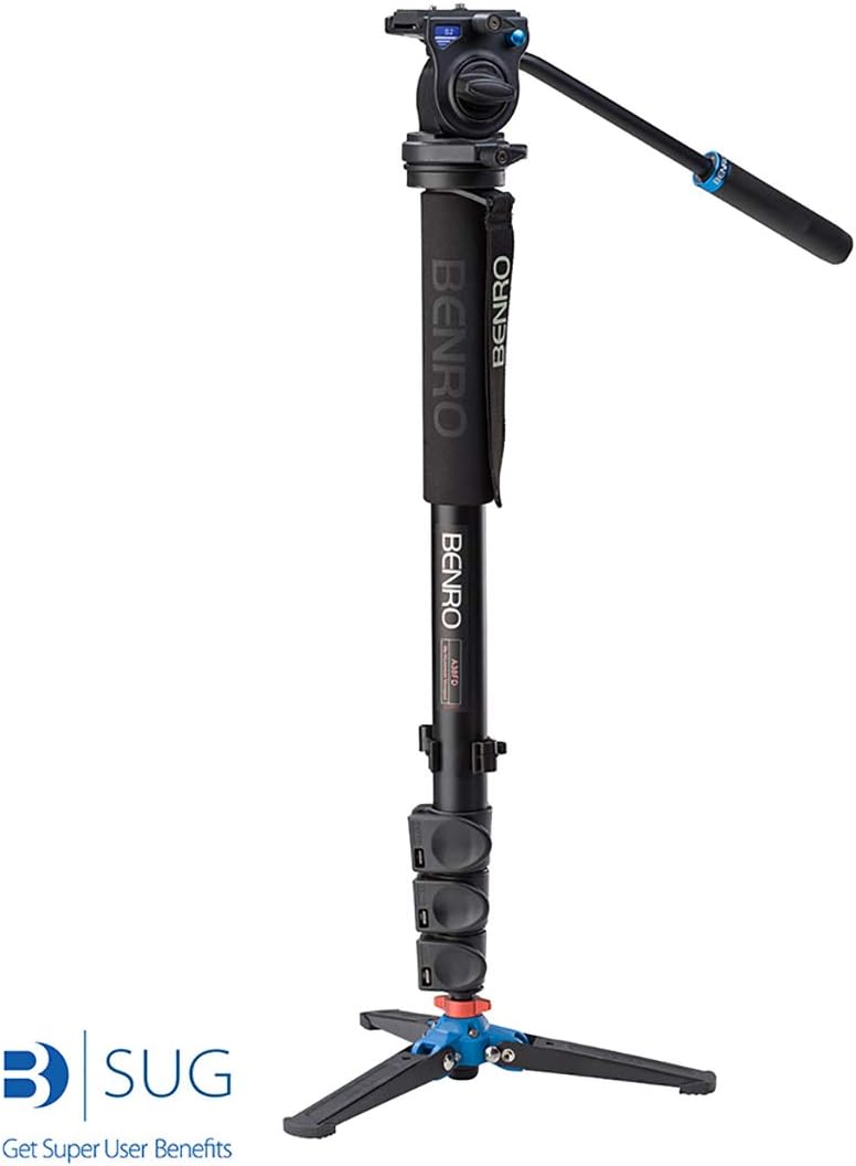 Benro Aluminum 3-Series Flip-Lock Video Monopod Kit w/ 3-Foot Articulating Base and S2 Video Head (A38FDS2)