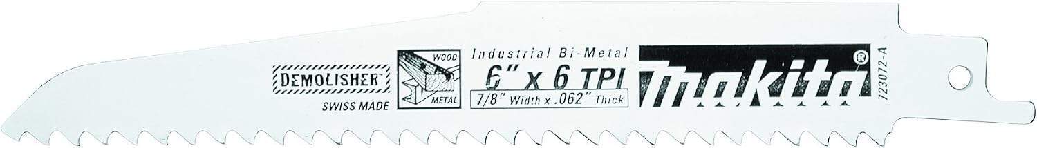Makita 723073-A-25 9-Inch 6-TPI Demolition Reciprocating Saw Blade