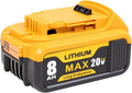 1Pack 8.0Ah 20V Battery Replacement for Dewalt 20V Lithium Battery Compatible with Dewalt 20 Volt MAX XR DCB200 DCB201 DCB203 DCB204 DCB205 DCB206 DCD DCF DCG Series Cordless Power Tools