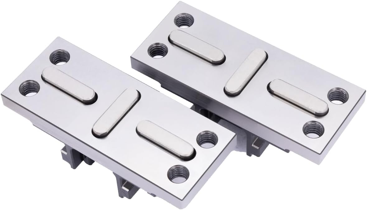 Xindian PAF 5.1 Inch (H77-L38-L) CNC self centering vise, with a stroke of 1.5 Inch, widened jaws, and the ability to add irregular jaws for clamping.