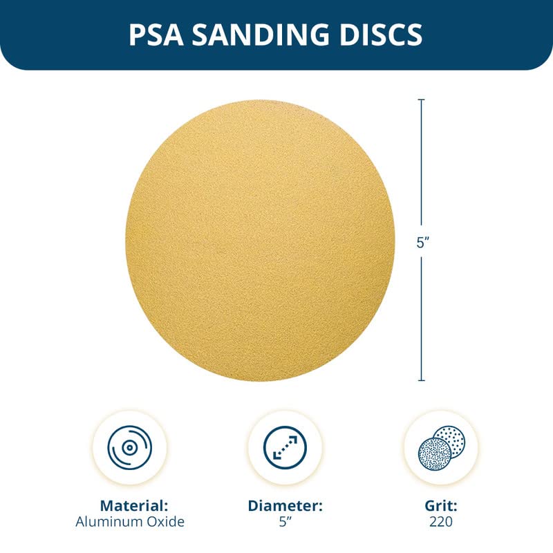 Benchmark Abrasives 5' PSA Gold Self Adhesive DA Sanding Disc Roll Aluminum Oxide Grains Designed for Surface Blending Edge Sanding General Stock Removal Orbital Sanders (1000 Discs) - 120 Grit