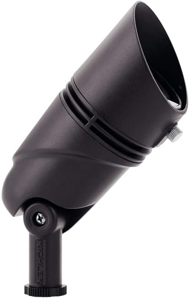 KICHLER Landscape LED 12 Watt 3000K 12 Volt Landscape Accent Light in Textured Architectural Bronze Finish, 16156AZT30