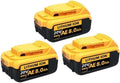 20V Replacement Lithium-Ion Battery Compatible With Dewalt DCB200 DCB206 DCB207 DCB204 Cordless Power Reciprocating Saw Drill Nail Gun Tool Packs(8Ah 3pcs)