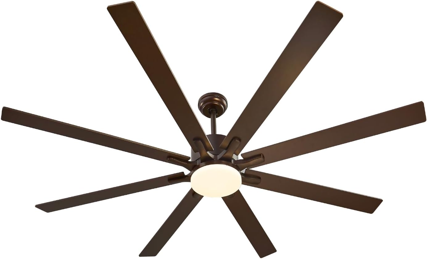 VEVOR 72 In Ceiling Fan with Light, 6-Speed Remote Control, Dimmable 3-Color Temperature, Reversible DC Motor, Modern Low Profile Flush Mount Fan for Bedroom, Living Room, Indoor/Outdoor Use, Coffee