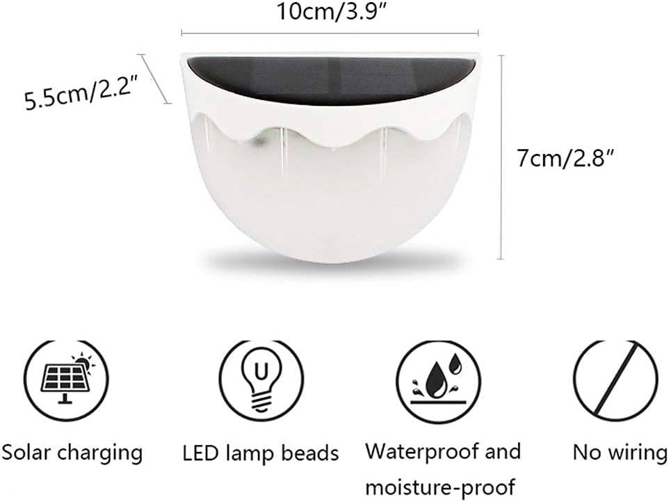 6 Pack Outdoor Waterproof Solar Fence Lights, 2 Modes Solar Powered Deck Lights, Garden Decorative Lighting for Front Door Backyard