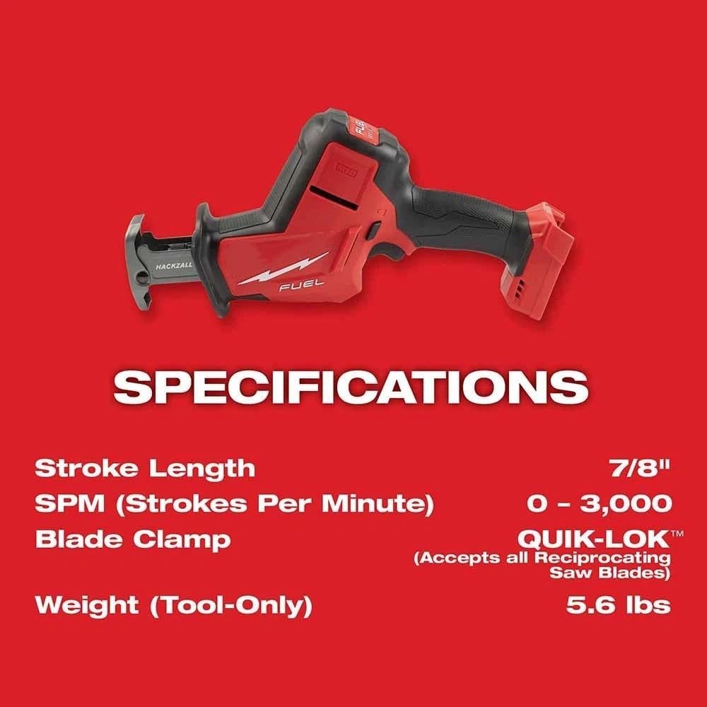 2719-20 Power Cordless Reciprocating Saw for Milwaukee M18 FUEL 18V One-Handed Reciprocating Saw - Bare Tool