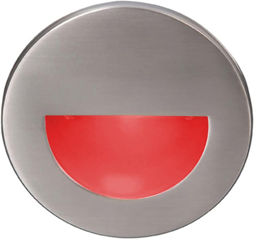 WAC Landscape Lighting, LEDme 120V LED Half-Round Indoor and Outdoor Step and Wall Light Red in Brushed Nickel