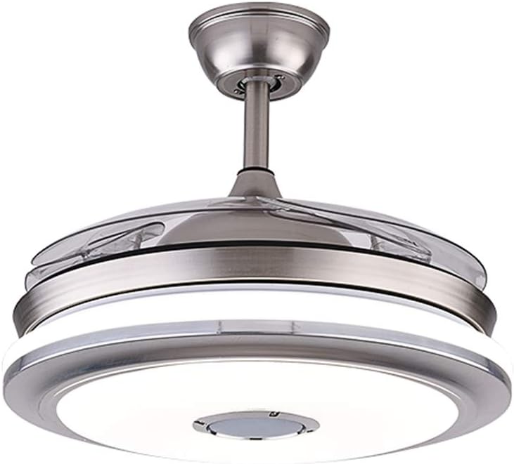 Fandian 36'' Modern Ceiling Fans with Light Smart Bluetooth Music Player Chandelier 3 Colors 3 Speeds Invisible Blades with Remote Control, Silent Motor with LED Kits Included (36inch-1)