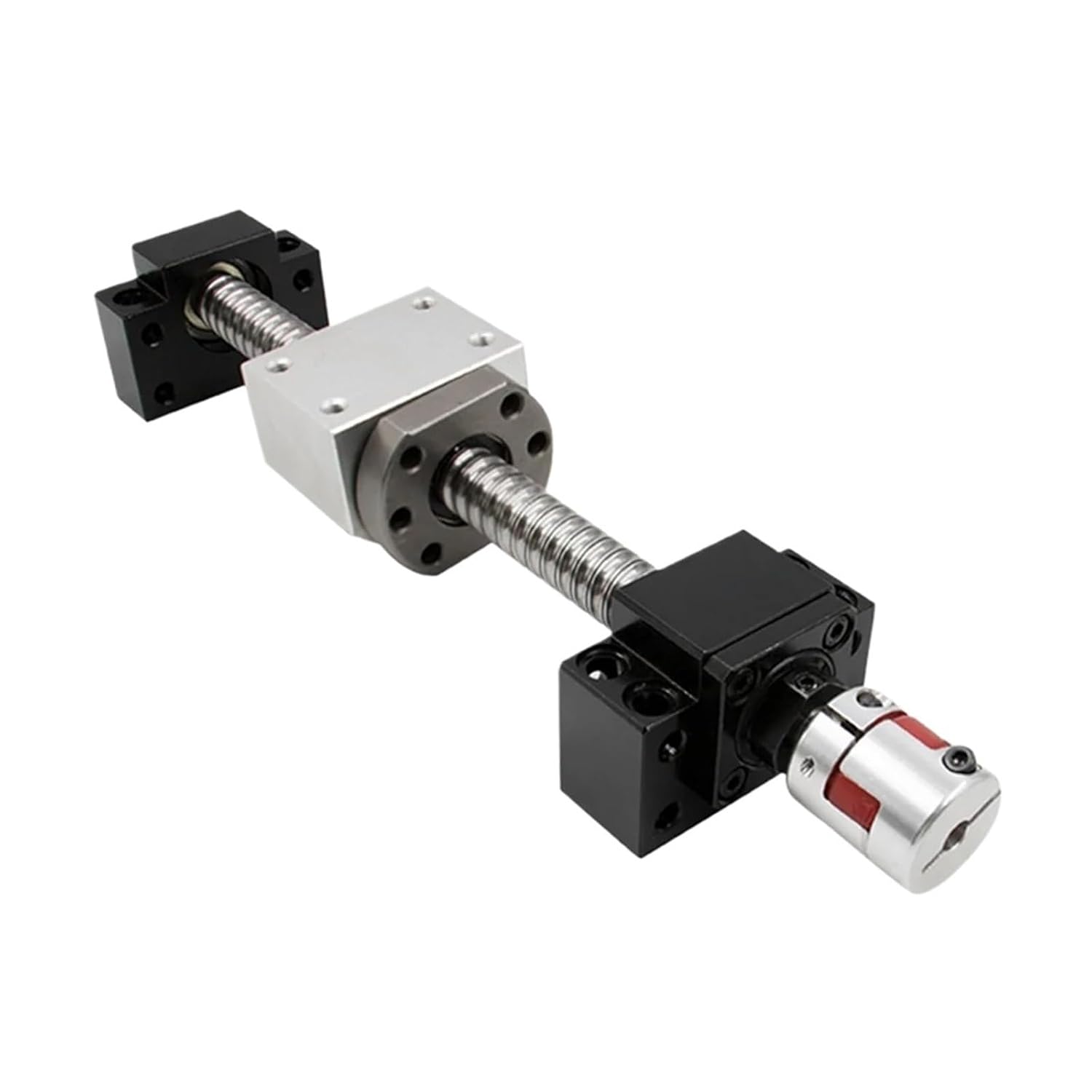 Metal Ball Screw nut 1 Set Dia 20mm Ball Screw SFU2010 with 10mm Pitch Single Ball Nut + Bearings for CNC Router(700mm)