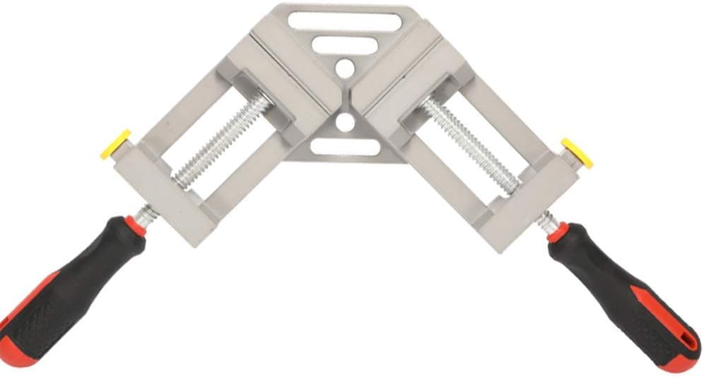 Right Angle Corner Clamp Double Handle 90 Degree Quick Release Corner Clamp Adjustable Corner Vise Quick Release Corner Clamp Welding Woodworking Tool for Carpe