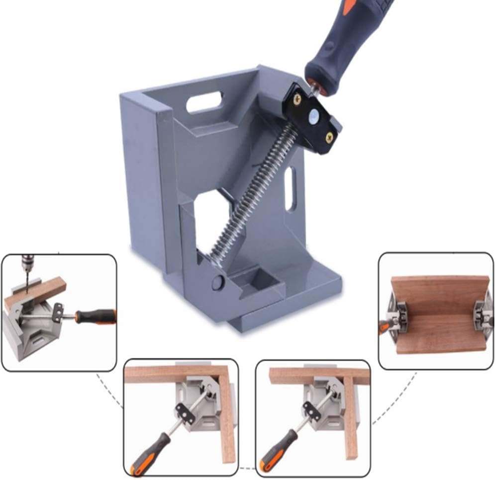 Right Angle Clamp Single Handle 90 Degree Corner Clamp Adjustable Vise Aluminum Alloy Right Angle Clip Clamp Tool for Wood-Working Engineering Welding Carpenter