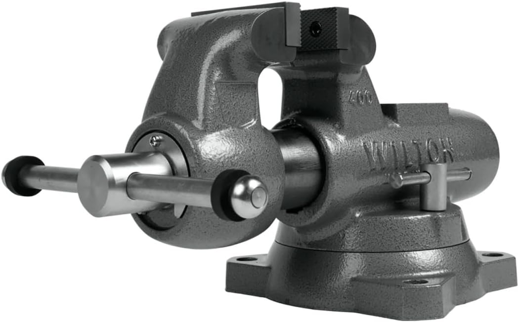 B3081212 Wilton Machinist Jaw Round Channel Vise with Swivel Base - 4 in. - Gray
