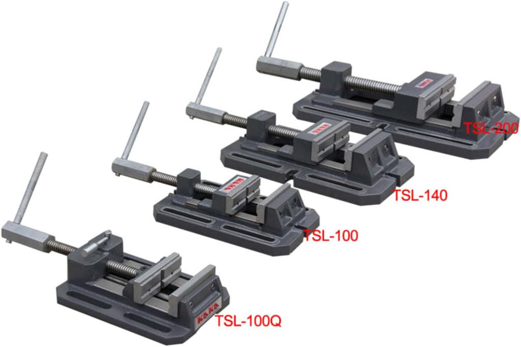 KAKA INDUSTRIAL Drill Press Vise,4 inch Heavy-Duty Drill Press Vise, Low-Profile Cast Iron Milling Vice for Precision Machining, Metalworking and Woodworking TSL-100