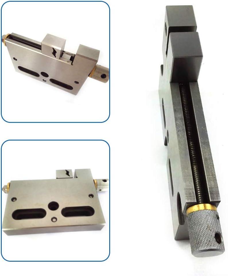 Stainless Steel Vise, Manual Slow-Moving Wire EDM Vise, High Precision 100mm Jaw Clamp 4' Open Clamp Wire Cutter 6.61lbs for Small Workpieces