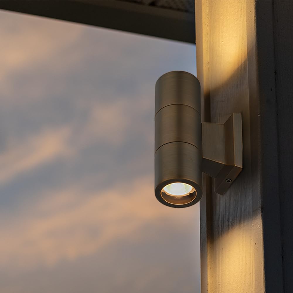 VOLT 12V Cast Brass Up/Down Outdoor Sconce & Lanai Light (Bronze) for Low Voltage Landscape Lighting