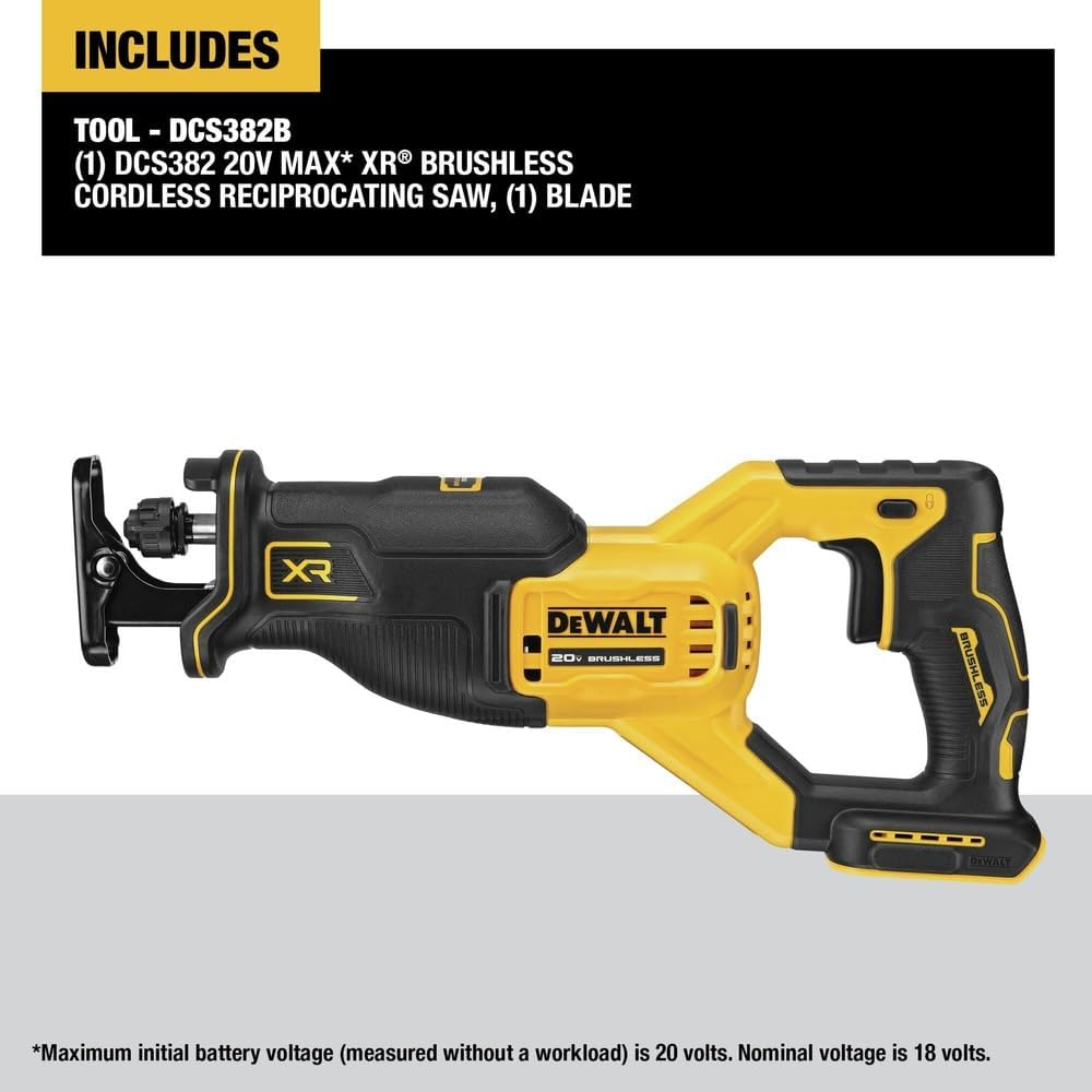 Dewalt DCS382BR 20V MAX XR Brushless Lithium-Ion Cordless Reciprocating Saw (Tool Only) (Renewed)