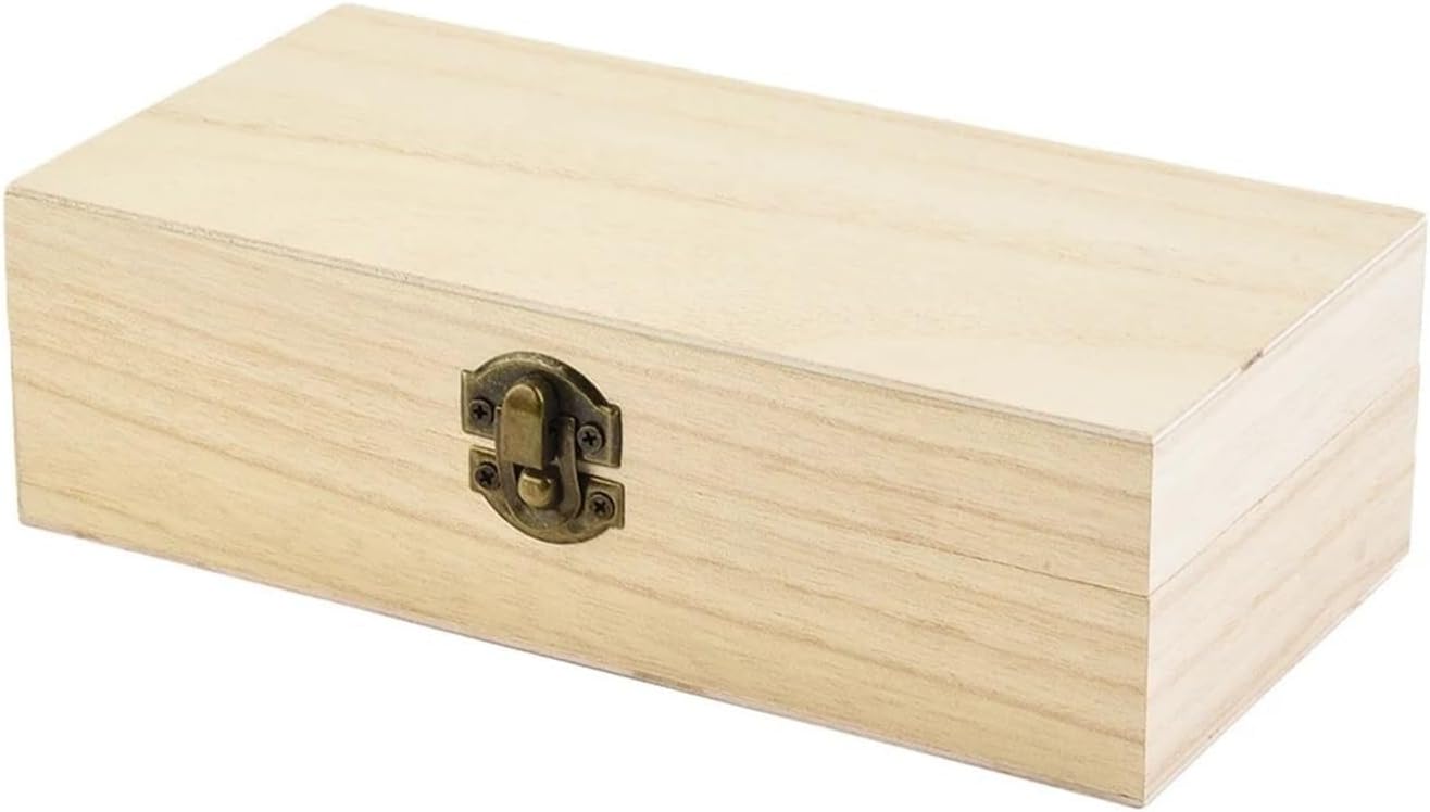 1Pc Retro Wooden Jewelry Box Organizer with Lid Desktop Natural Wood Clamshell Storage Case Handmade Craft Box Originality