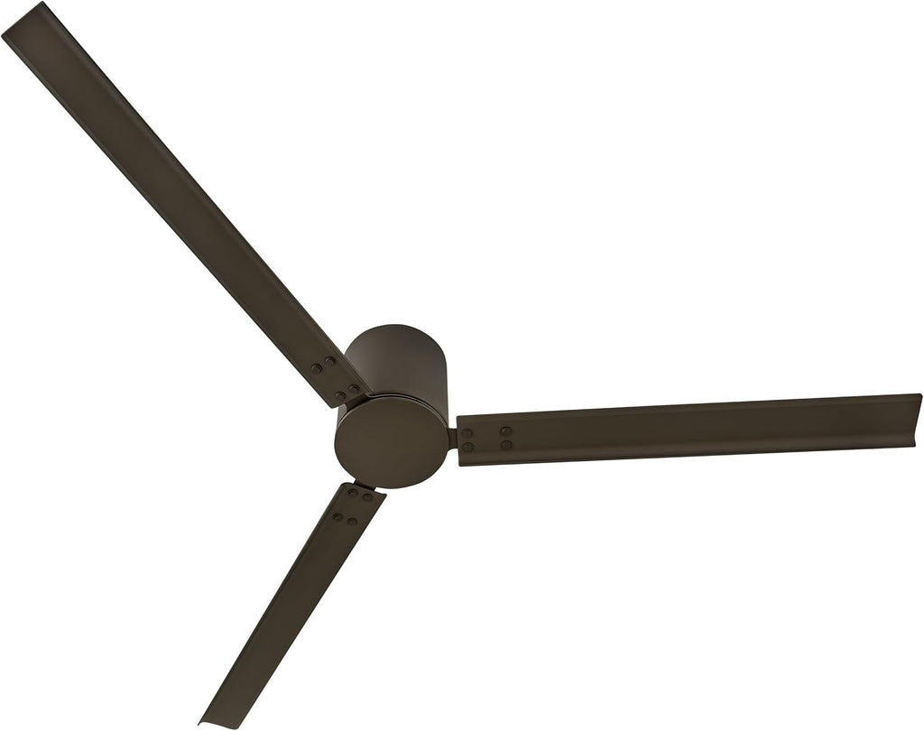 Hinkley Indy 72' Indoor/Outdoor Flush Mount Smart Ceiling Fan with Remote, Modern Industrial Propeller Style, Aluminum Fan Blades, Metallic Matte Bronze