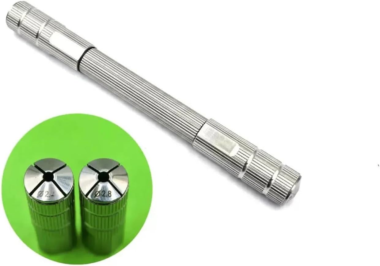 Double Ended Pin Vise Precision Stainless Steel Double-Ended Tweezers Vise Holding Tool Adjustable Jaws 0.8/1.3/2.4/ .8mm For Watch Repair