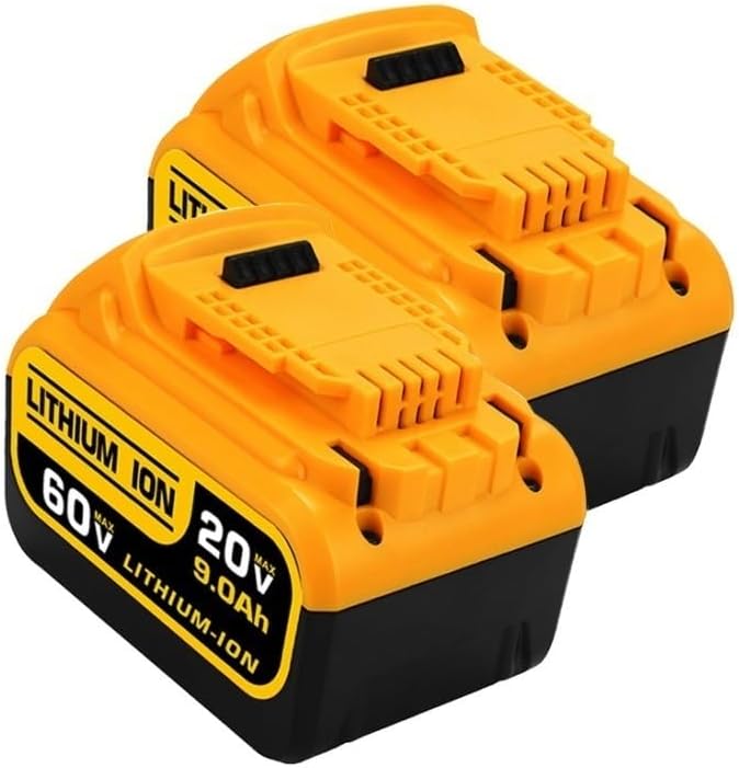 20V/60V Replacement Lithium Compatible with Dewalt DCB606 DCB612 DCB609 205 DCB204 DCB206 Cordless Power Reciprocating Saw Angle Grinder Tool Packs(2pcs 9000mAh)