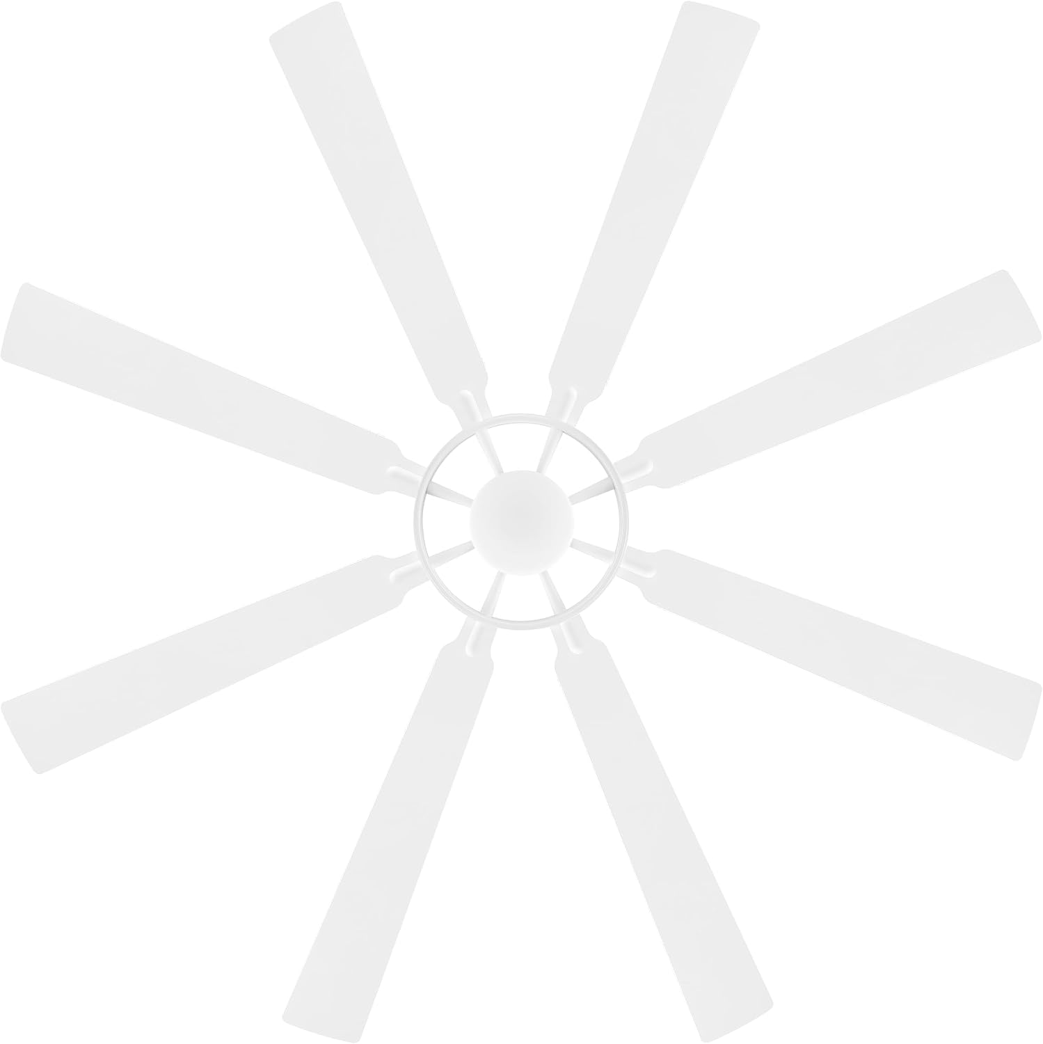 ELEHINSER 80 Inch Ceiling Fan with Lights and 3 Downrods, 8 Plywood Blades, 6-Speed Noiseless Reversible DC Motor, 3CCT, Windmill Ceiling fan for Kitchen Bedroom Living Room, Gloss White