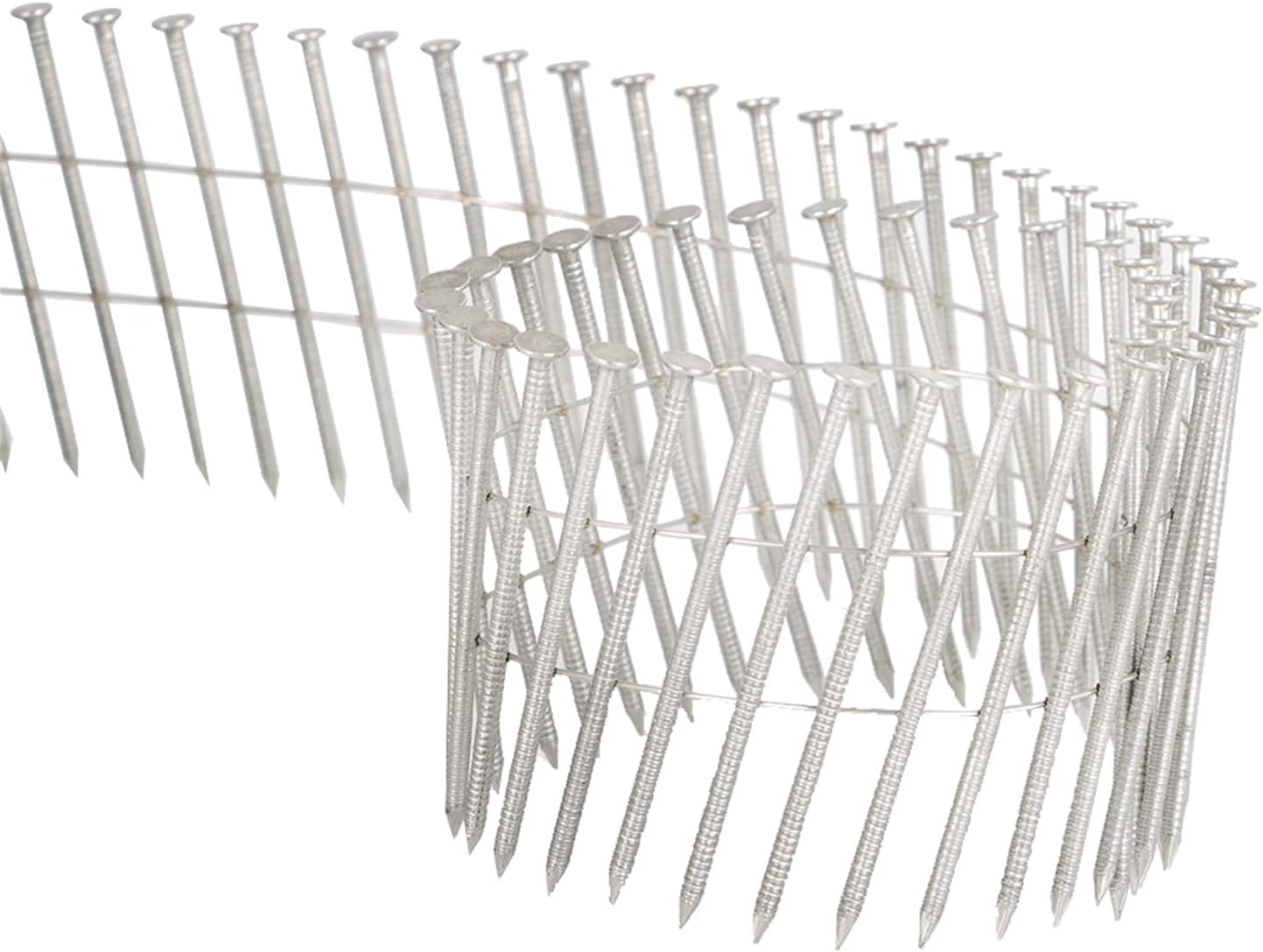 3600 Stainless Coil Siding Nails 15 Degree Coils 2 Inch, 0.09 Inch Ring Shank, Small Cap Coil Nail, Cap Warp 5.8-6mm for Cement Board Siding or Fencing Applications