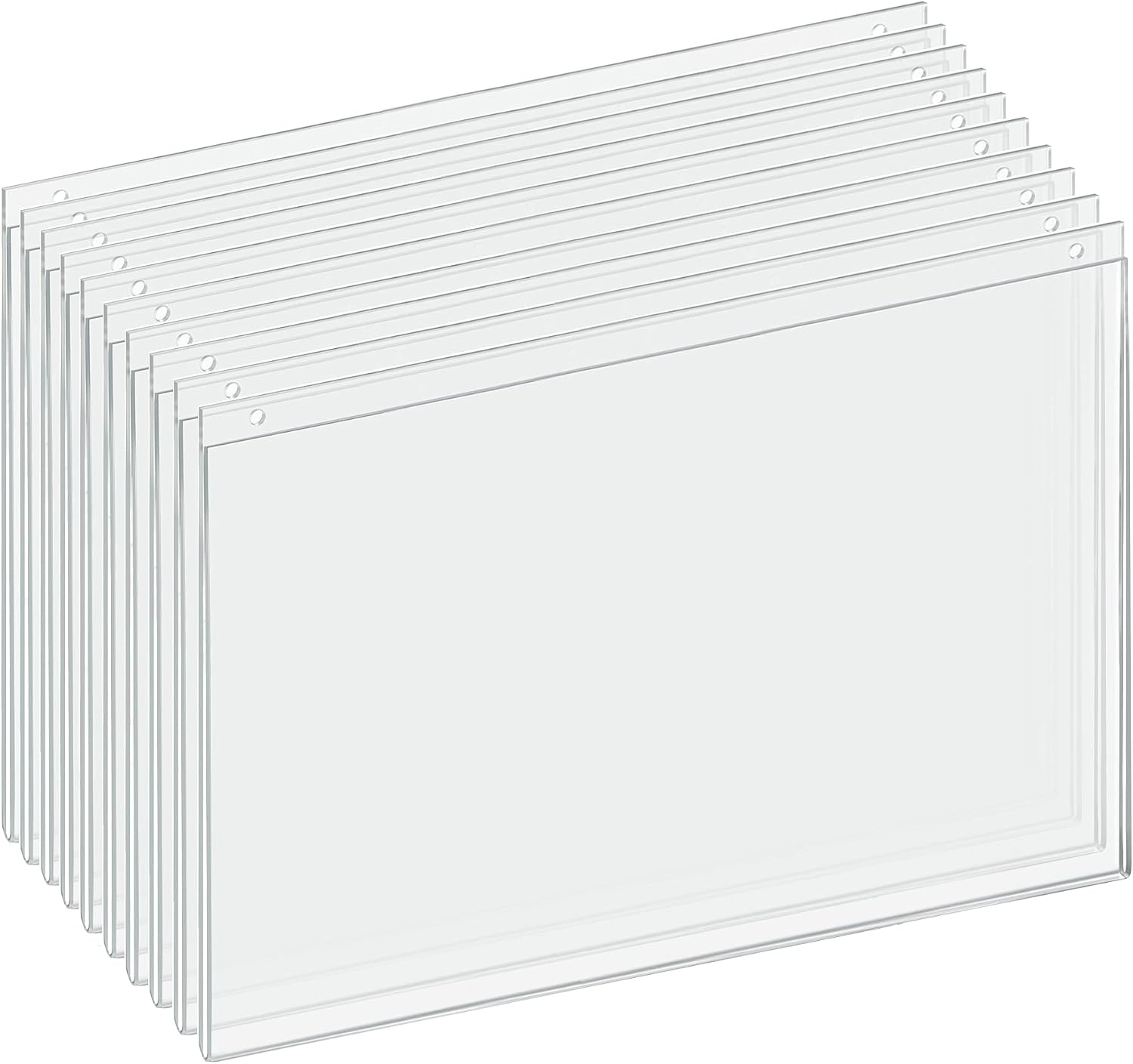 Azar Displays 162709 Horizontal Wall Mount Sign Holder, (10-Pack)