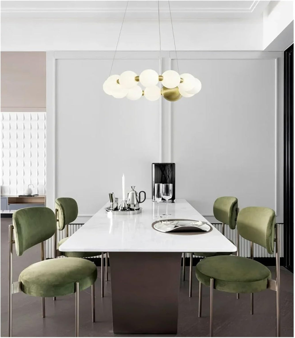 Led Chandelier Living Room Dining Room Hanging Light Fixtures 3 Color Temperature Dimming Acrylic Ball Lamp-3 Color Temperature-D42cm