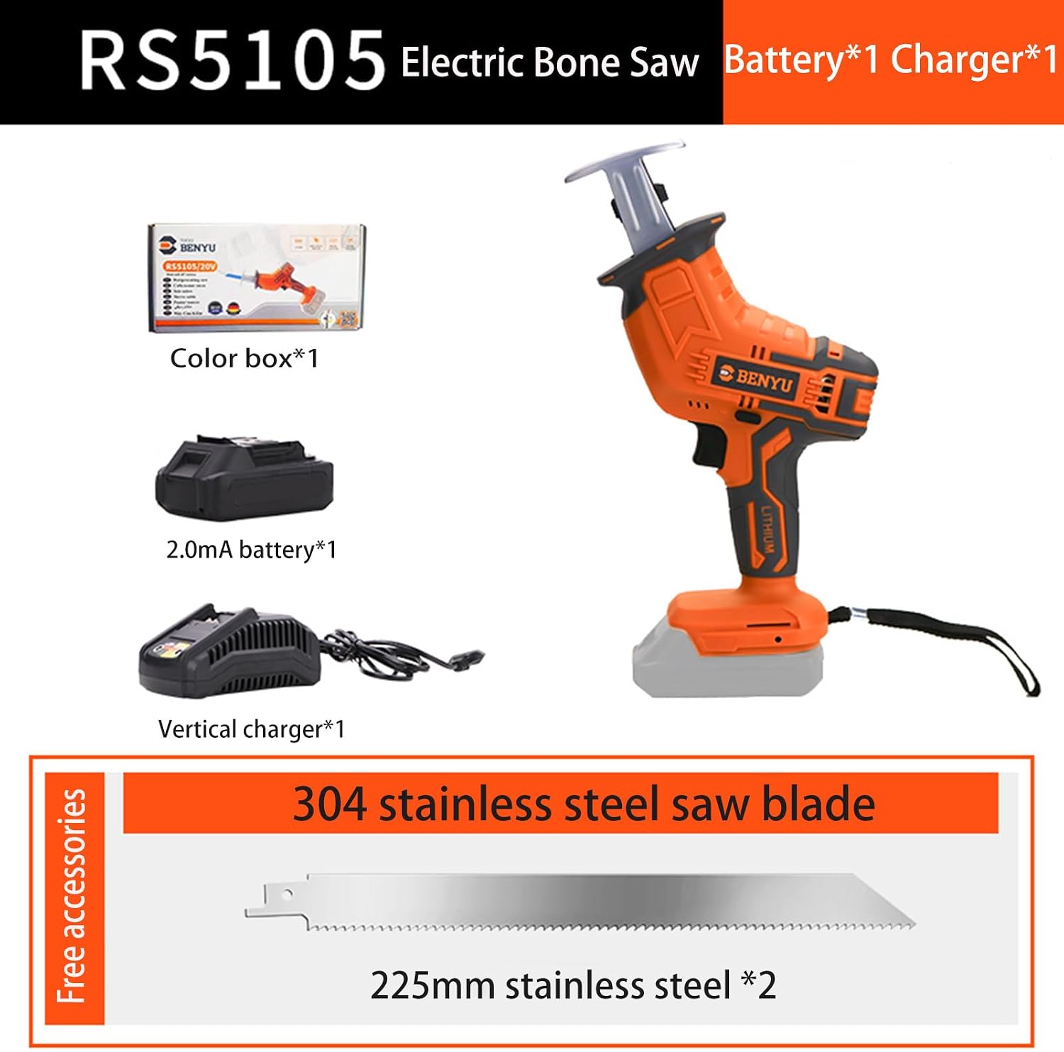 Bone Saw Cordless electric reciprocating bone saw Electric Butchers Saw Multifunctional Commercial Home Bone Meat Saw Battery Powered for Home and Commercial,B