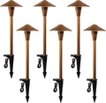 Low Voltage Pathway Lights 6 Pack, 12–24V 150lm Wired LED Landscape Path Lights with Premium Brass Finish, 3CCT Adjustable, Wet Location Rated for Outdoor Walkway, Yard, Garden & Driveway Edge