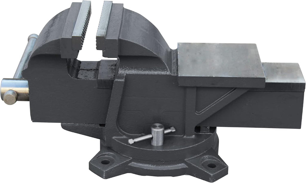 KAKA INDUSTRIAL Bench Vises 8 Inch Jaw Width, 8.7 Inch Jaw Opening Homeowner's Vise, Swivel Base Heavy Dutyl, for Drilling, Pipe Cutting, Woodworking HIS-200