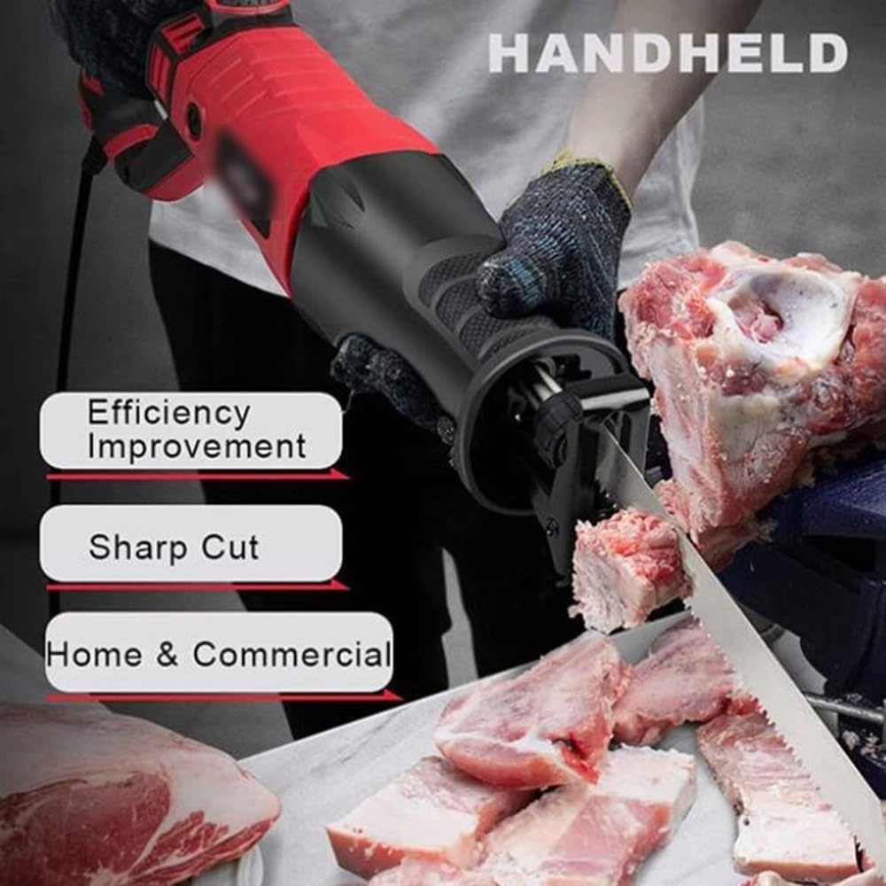 Bone Saw Cordless electric reciprocating bone saw Electric Butchers Saw Multifunctional Commercial Home Bone Meat Saw Battery Powered for Home and Commercial,B