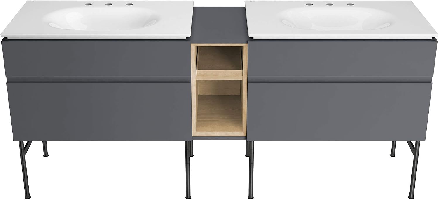 American Standard 1298008.020 Studio S 33 in. Vanity Top Sink – 8 in. Centers, White