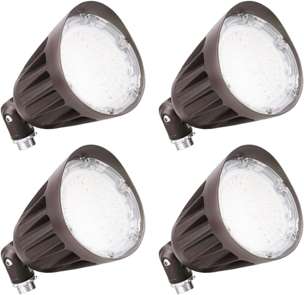 25W LED Bullet Flood Light,3375 Lumens 3CCT Switch & Knuckle Mount 120-277V Dimmable Commercial Outdoor IP65 LED Landscape, 40° Beam Angle, 25W/20W/13W Changeable with photocell UL&cUL Listed, 4 Pack