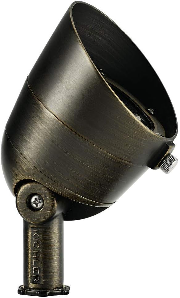 KICHLER Landscape LED 7 Watt 3000K 12 Volt Landscape Accent Light in Centenial Brass Finish, 16158AZTT30