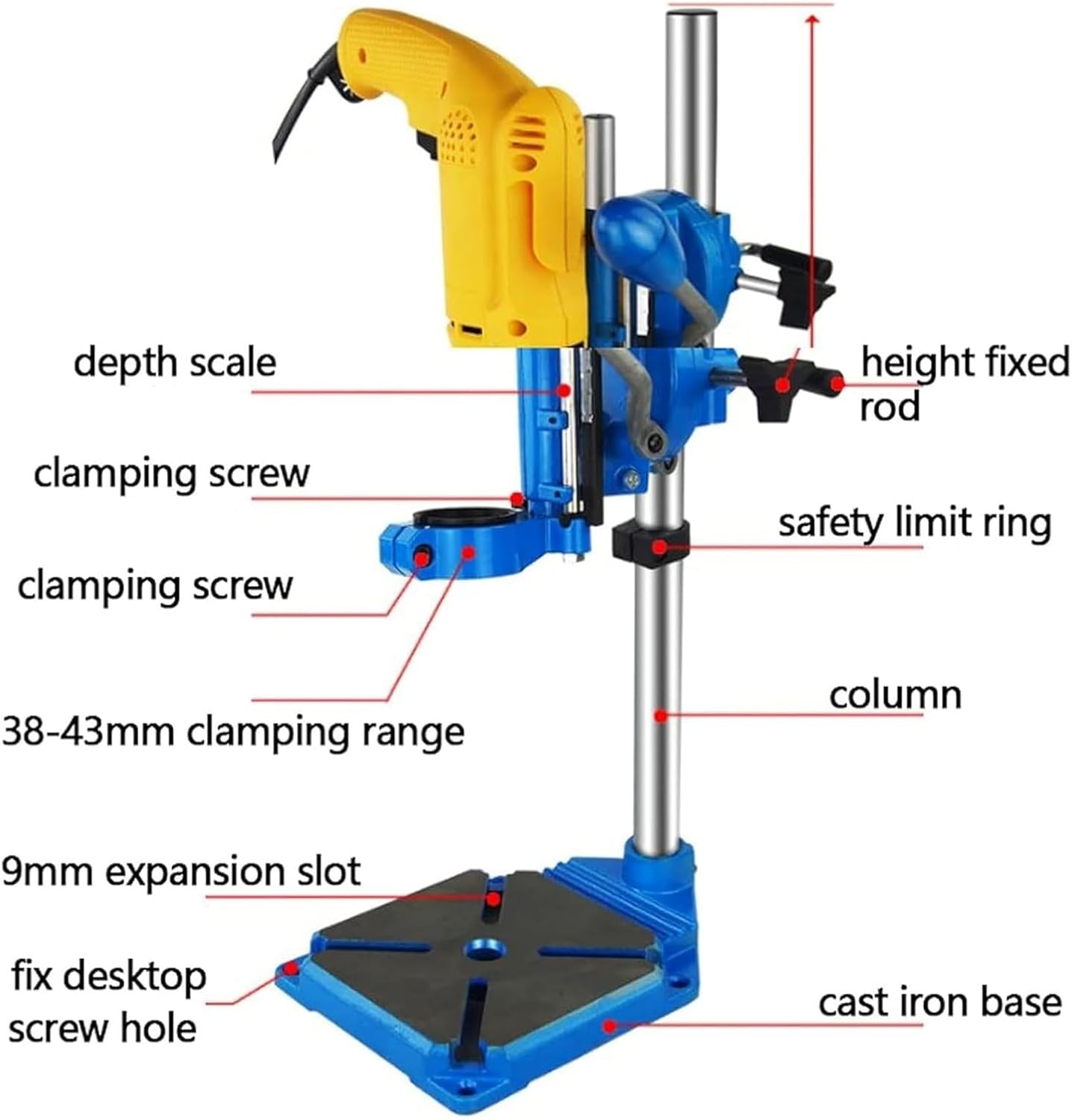 Floor Drill Press Stand Table, Bench Drill Stand, Drill Press Stand With Vise For Hand, Presses Table Standing With Cast Iron Base(A+VISE)
