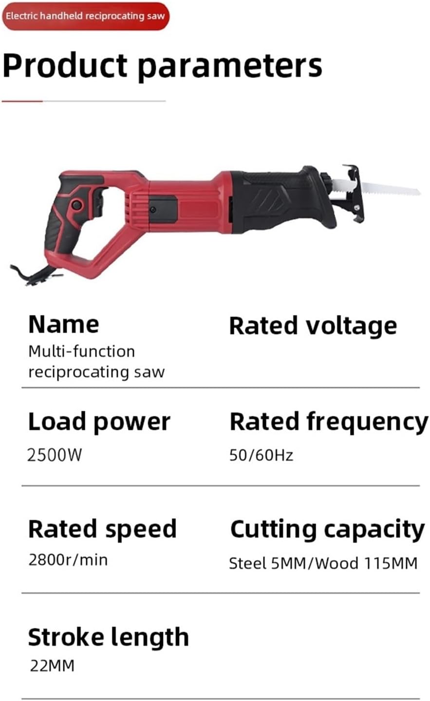 Cordless Circular Saw, Electric Reciprocating Saw Multi-Function Small Household Saber Suitable For Wood Steel Bar Bone Cutting Wall DIY,for Woodworking, Stone