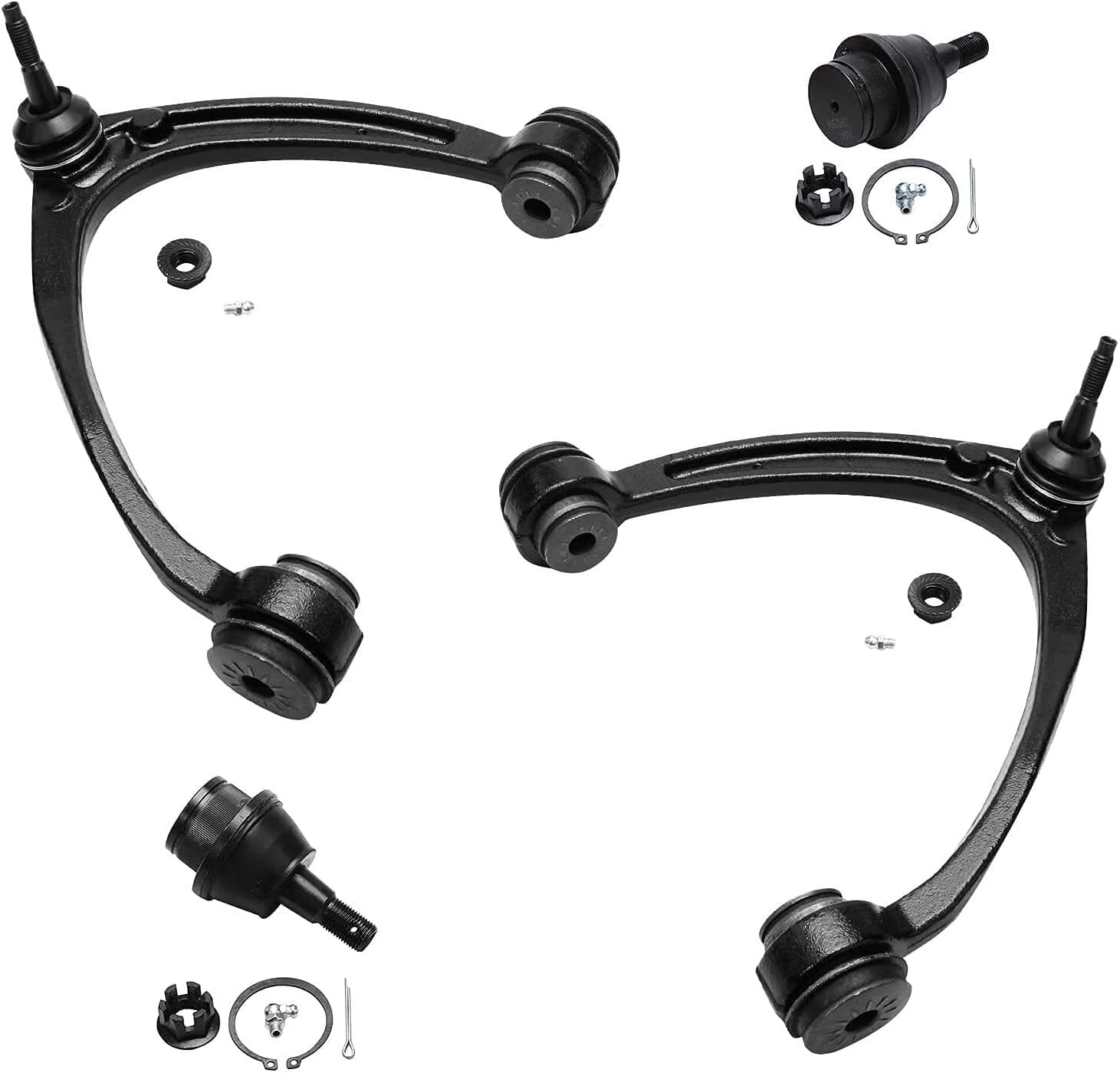 Detroit Axle - 4WD Front End Kit for 2007-2013 Chevy Silverado 1500 GMC Sierra 1500 Cadillac Escalade, Wheel Bearing Hubs Upper Control Arms Tie Rods Sway Bars Ball Joints Wheel Lug Nuts Socket Keys