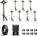 Outdoor Path Lights Kit, 8 Pack 3CCT LED Landscape Pathway Lights and 100W Transformer and 100FT Cable and 30 Wire Connectors, 12V Low Voltage Waterproof Aluminum for Backyard Patio