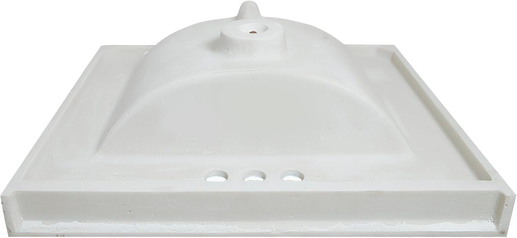 Design House Camilla II Vanity Top, Cultured Marble, Centerset Mount, Integrated Backsplash, Stain Resistant, Rectangle Bowl, White, 22 in D x 22 in W x 8.6 in H, Item 630210