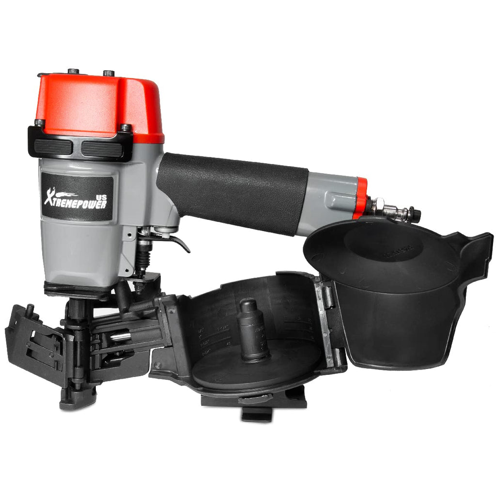 XtremepowerUS Coil Siding Roofing Nailer, Pneumatic Roofing Nails from 7/8' up to 1-3/4', 16 Degree Magazine Patio Roofing Nail Gun