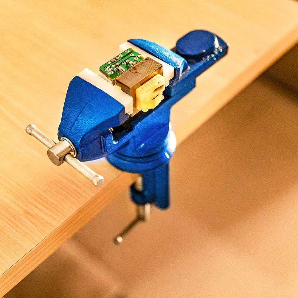 4' Jaw Bench Vice, Multipurpose 360-Degree Heavy Duty Bench Vise 100mm Jaw Mechanic Work Shop Table Top Clamp Press Locking Swivel Base for Crafting Woodworking Clamping Fixing Equipment