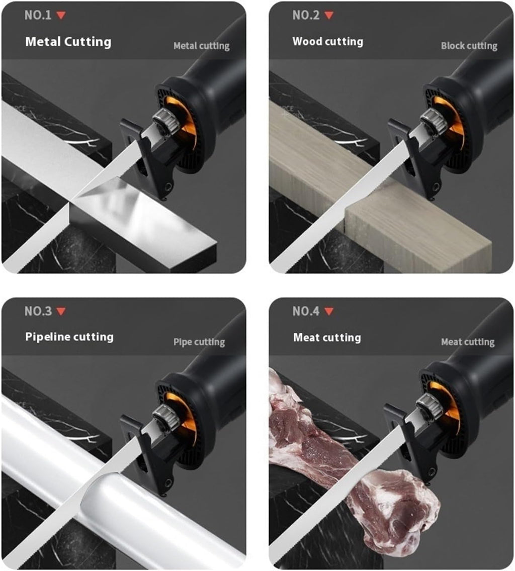 Reciprocating Saw, Cordless Electric Reciprocating Saw Multi-Function Woodworking Cutting Tool for Home Use
