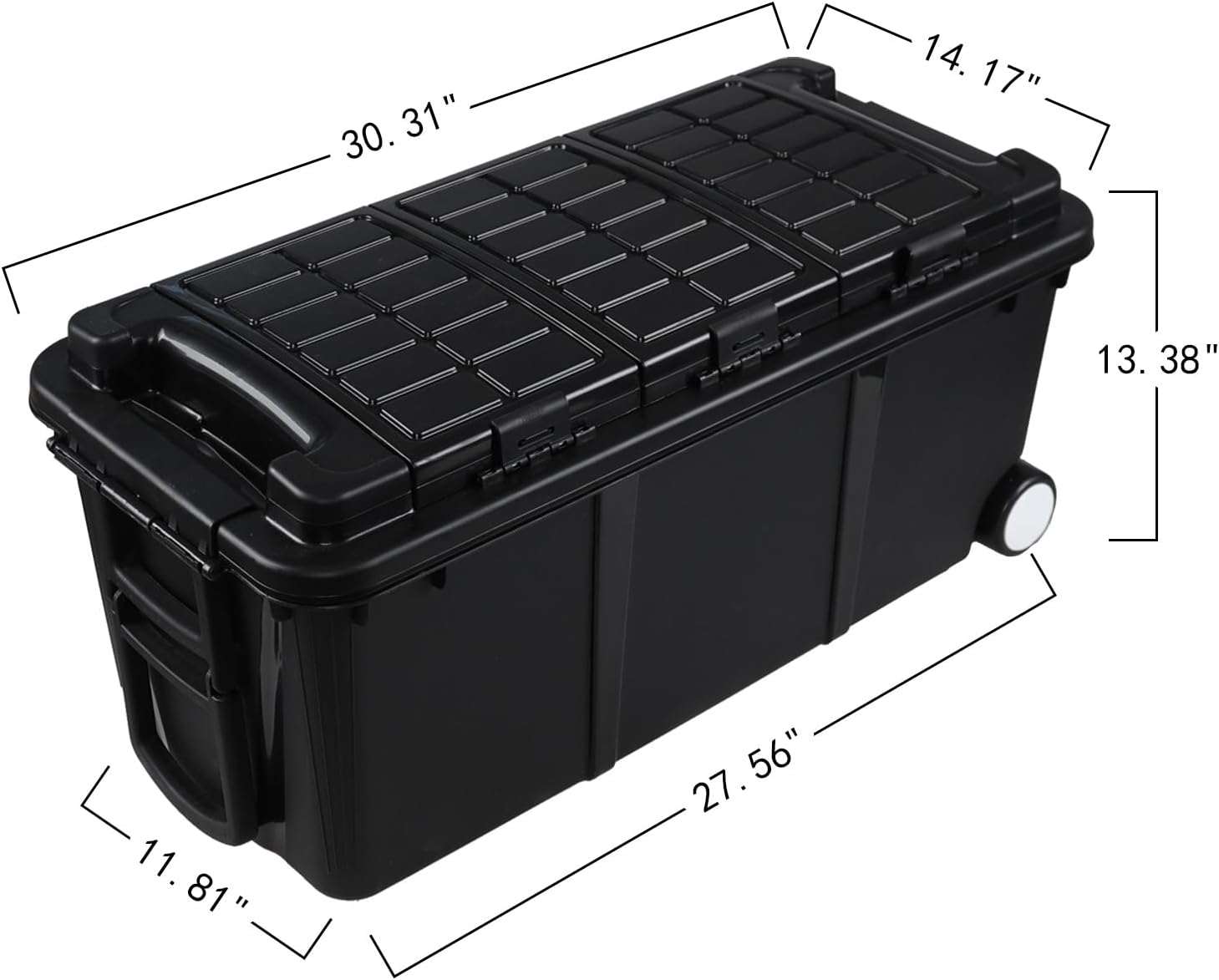 Sadstory 20 Gallon Plastic Wheeled Storage Tote with Compartment, 2 Pakcs