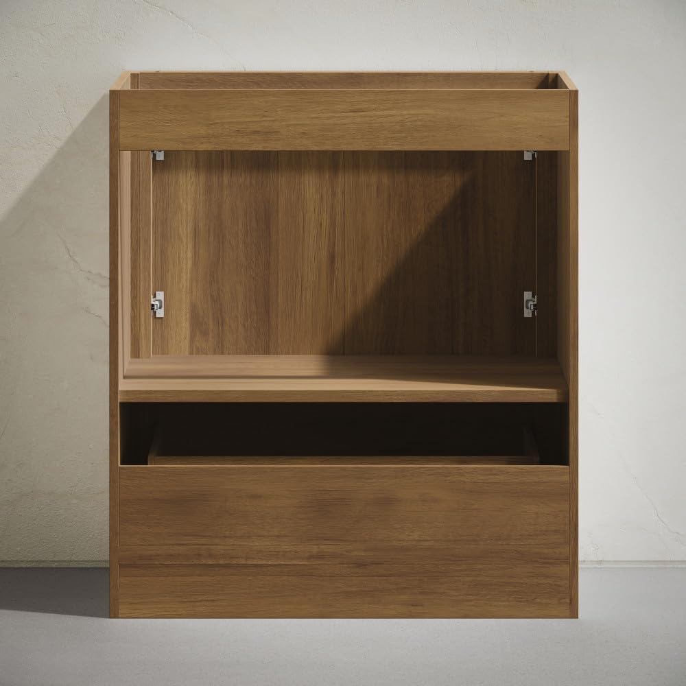 Swiss Madison Virage 30' Freestanding Bathroom Vanity in Brown Oak Without Sink Top