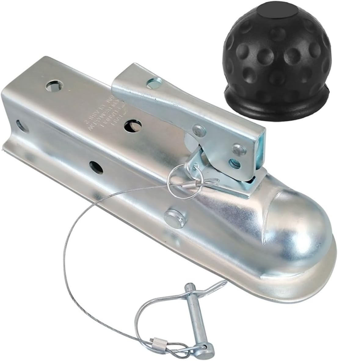 2'x 2'Straight Tongue Trailer Coupler for 2in Channel,2in Hitch Ball,3500 Lbs,Electroplated,RV Parts,Camper Caravan Accessories(Opition(1))