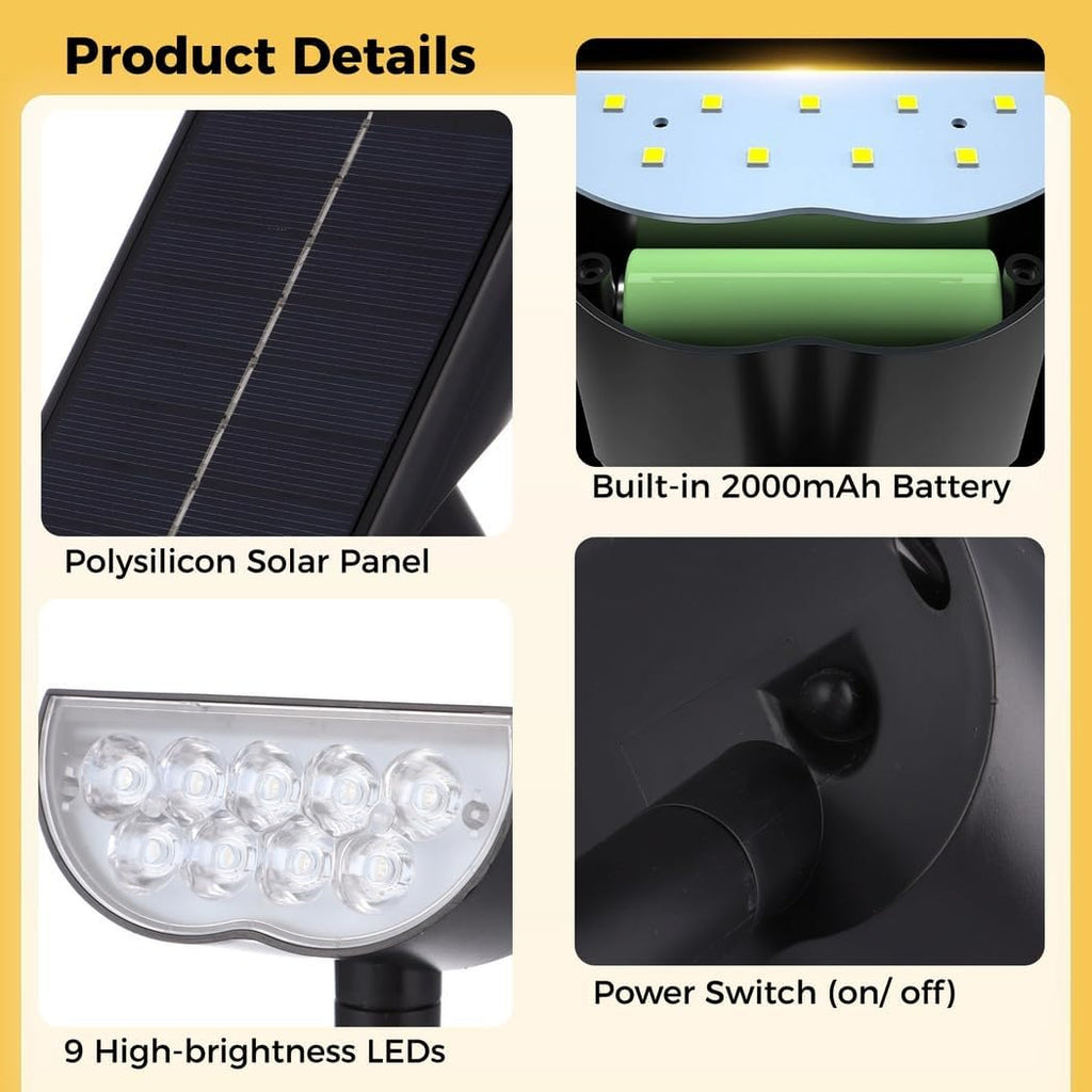 Auto Illuminating Waterproof Led Light, 4 Pcs Solar Color-Changing Spotlight, Outdoor In-Ground Patio Light with Remote Control for Yards, Parks, Lawns