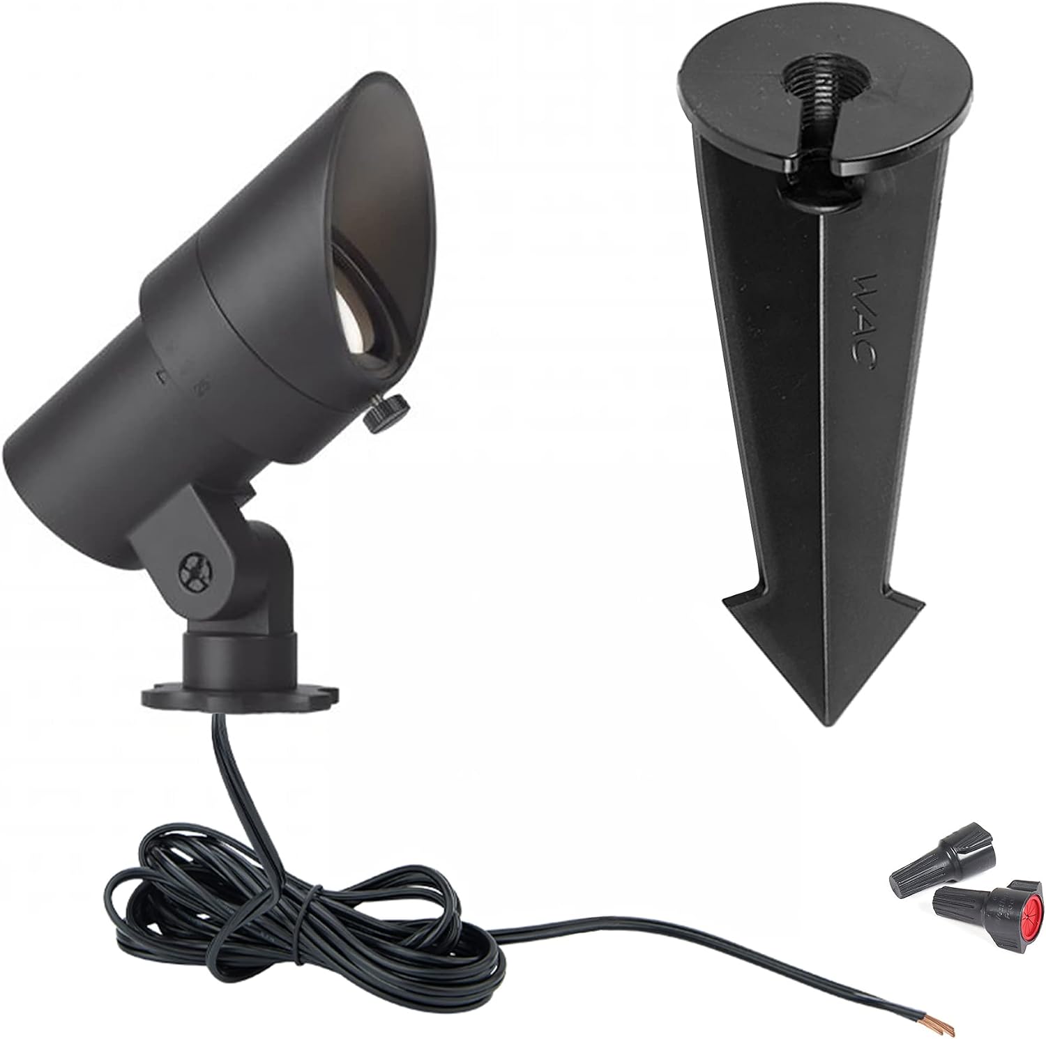 WAC Landscape Lighting, LED 12V Small Size Accent Light with Adjustable Beam Angle and Integral Brightness Control 50-420 Lumens 3000K Warm White Built-in LED in Black