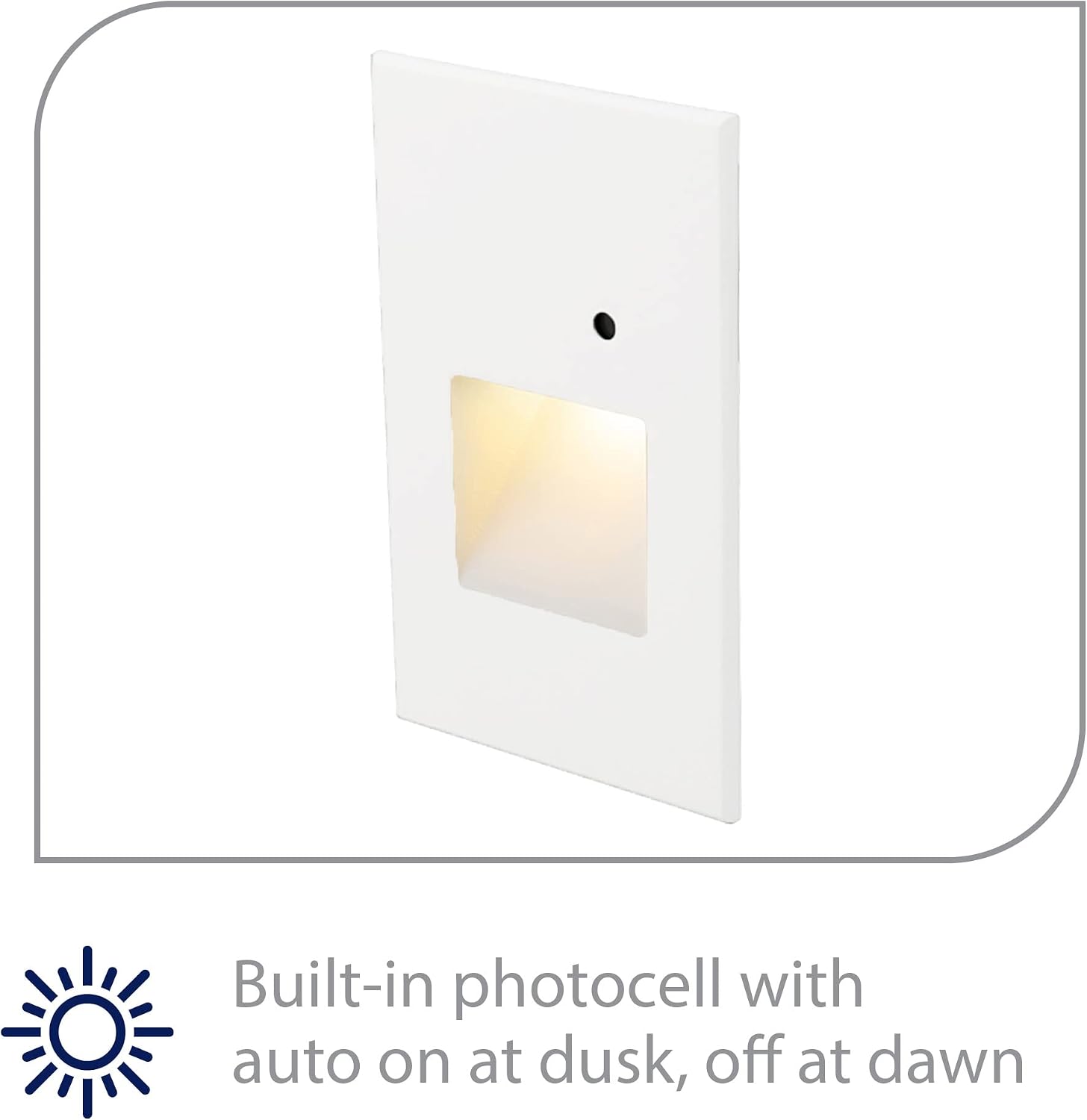 WAC Landscape Lighting, LEDme 120V LED Vertical Indoor and Outdoor Step and Wall Light with Daylight Photocell Sensor Amber 1800K LED in White
