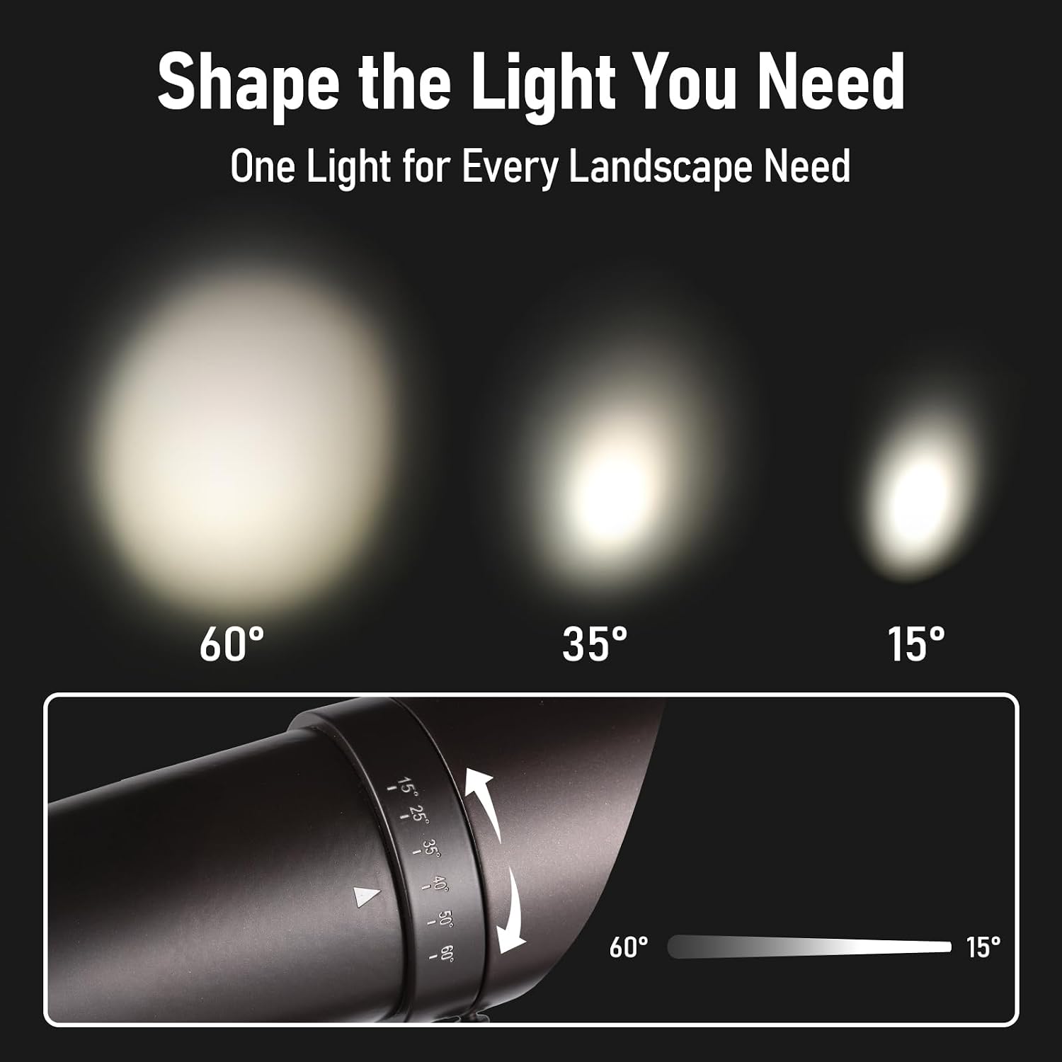 LEONLITE 8-Pack 5CCT LED Landscape Spotlight, 15°-60° Adjustable Beam Angle, 8W Low Voltage Spot Light with Stepless Adjustment, 12-24V AC/DC, Aluminum, IP65 Waterproof, Oil Rubbed Bronze